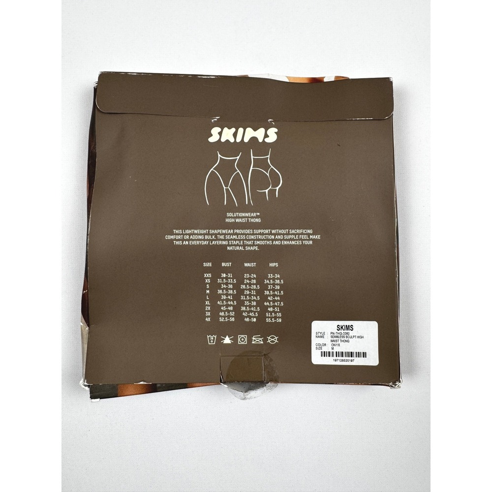 SKIMS Seamless Sculpt High Waist Thong Onyx Size Medium New In Box - Picture 2 of 3
